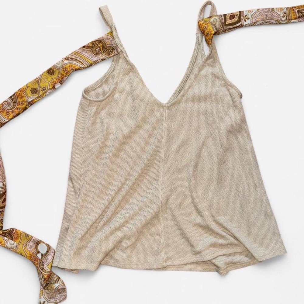 Blu Pepper Tan & Yellow Tie-Back Camisole